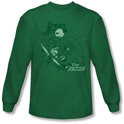 Dc Comics - Mens The Emerald Archer Long Sleeve Shirt In Kelly Green