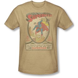 Dc Comics - Mens Superman 1 Distressed T-Shirt In Sand