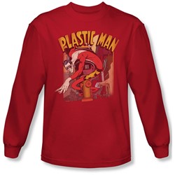 Dc Comics - Mens Plastic Man Street Long Sleeve Shirt In Red