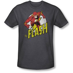Dc Comics - Mens Run Flash Run T-Shirt In Charcoal