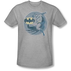 Dc Comics - Mens Retro Batman Iron On T-Shirt In Silver