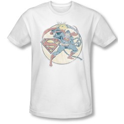 Dc Comics - Mens Retro Superman Iron On T-Shirt In White