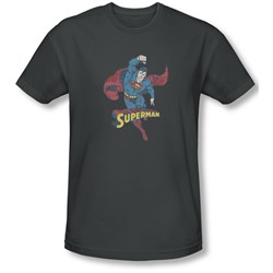 Dc Comics - Mens Desaturated Superman T-Shirt In Charcoal