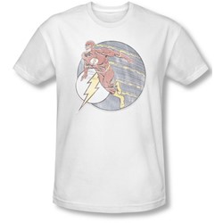 Dc Comics - Mens Retro Flash Iron On T-Shirt In White