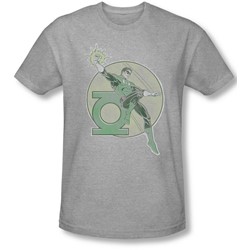 Dc Comics - Mens Retro Lantern Iron On T-Shirt In Heather