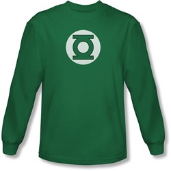 Dc Comics - Mens Green Lantern Logo Long Sleeve Shirt In Kelly Green
