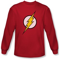 Justice League, The - Mens Flash Logo Long Sleeve Shirt In Red