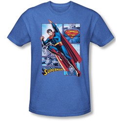 Justice League, The - Mens Superman Panels T-Shirt In Royal