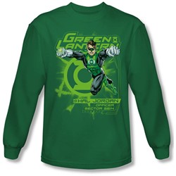 Green Lantern - Mens Sector 2814 Long Sleeve Shirt In Kelly Green
