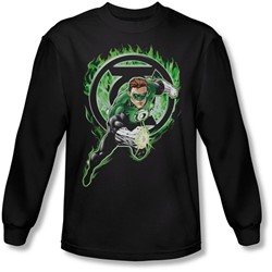 Green Lantern - Mens Space Cop Long Sleeve Shirt In Black