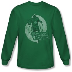 Green Lantern - Mens Power Long Sleeve Shirt In Kelly Green