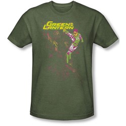 Green Lantern - Mens Lantern Spray T-Shirt In Military Green