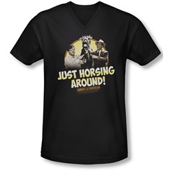 Abbott & Costello - Mens Horsing Around V-Neck T-Shirt