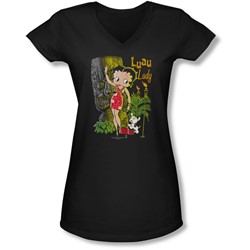 Boop - Juniors Luau Lady V-Neck T-Shirt