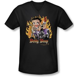 Boop - Mens Biker Flames Boop V-Neck T-Shirt