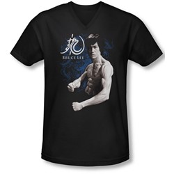 Bruce Lee - Mens Dragon Stance V-Neck T-Shirt