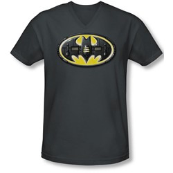 Batman - Mens Bat Mech Logo V-Neck T-Shirt