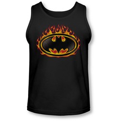 Batman - Mens Bat Flames Shield Tank-Top