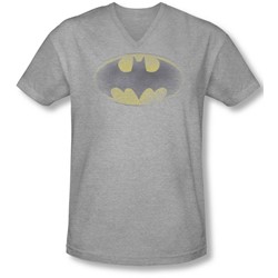 Batman - Mens Faded Logo V-Neck T-Shirt