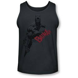 Batman - Mens Sketch Bat Red Logo Tank-Top