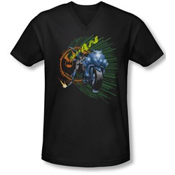 Batman - Mens Batcycle V-Neck T-Shirt