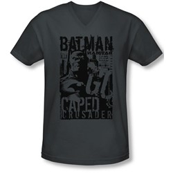 Batman - Mens Caped Crusader V-Neck T-Shirt