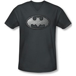 Batman - Mens Duct Tape Logo V-Neck T-Shirt