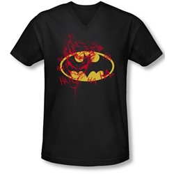 Batman - Mens Joker Graffiti V-Neck T-Shirt
