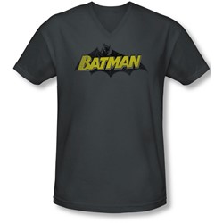 Batman - Mens Classic Comic Logo V-Neck T-Shirt