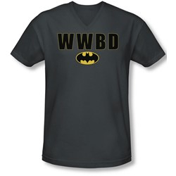 Batman - Mens Wwbd Logo V-Neck T-Shirt