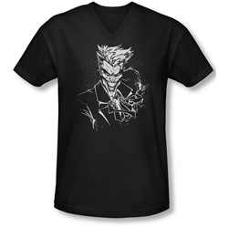 Batman - Mens Joker'S Splatter Smile V-Neck T-Shirt