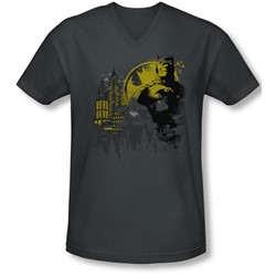 Batman - Mens The Dark City V-Neck T-Shirt