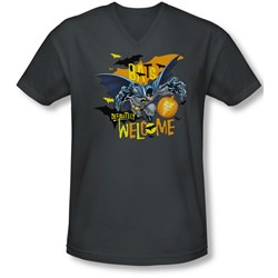Batman - Mens Bats Welcome V-Neck T-Shirt