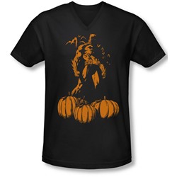 Batman - Mens A Bat Among Pumpkins V-Neck T-Shirt