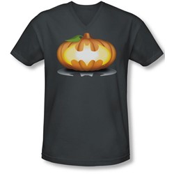 Batman - Mens Bat Pumpkin Logo V-Neck T-Shirt