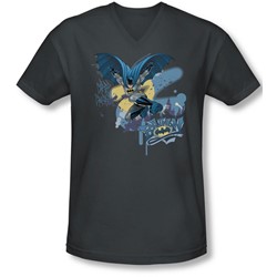 Batman - Mens Into The Night V-Neck T-Shirt