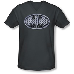 Batman - Mens Steel Mesh Shield V-Neck T-Shirt