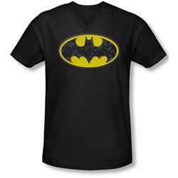 Batman - Mens Bats In Logo V-Neck T-Shirt