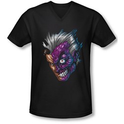 Batman - Mens Just Face V-Neck T-Shirt