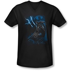 Batman - Mens Lightning Strikes V-Neck T-Shirt