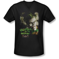 Batman Aa - Mens Welcome To The Madhouse V-Neck T-Shirt