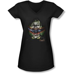 Batman Aa - Juniors Crazy Lips V-Neck T-Shirt