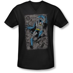 Batman - Mens Detective #487 Distress V-Neck T-Shirt