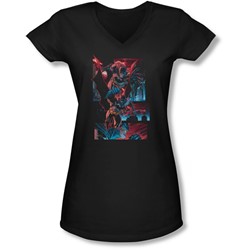 Batman - Juniors Dark Knight Panels V-Neck T-Shirt