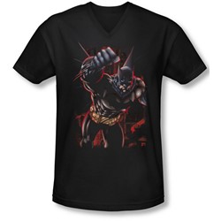 Batman - Mens Crimson Knight V-Neck T-Shirt