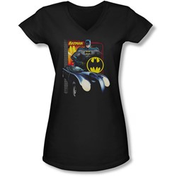 Batman - Juniors Bat Racing V-Neck T-Shirt