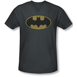 Batman - Mens Little Logos V-Neck T-Shirt
