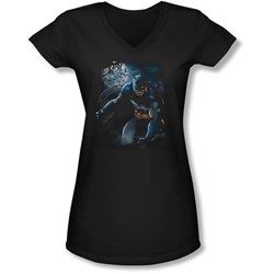 Batman - Juniors Light Of The Moon V-Neck T-Shirt