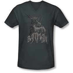 Batman - Mens Scary Right Hand V-Neck T-Shirt