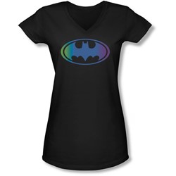 Batman - Juniors Gradient Bat Logo V-Neck T-Shirt